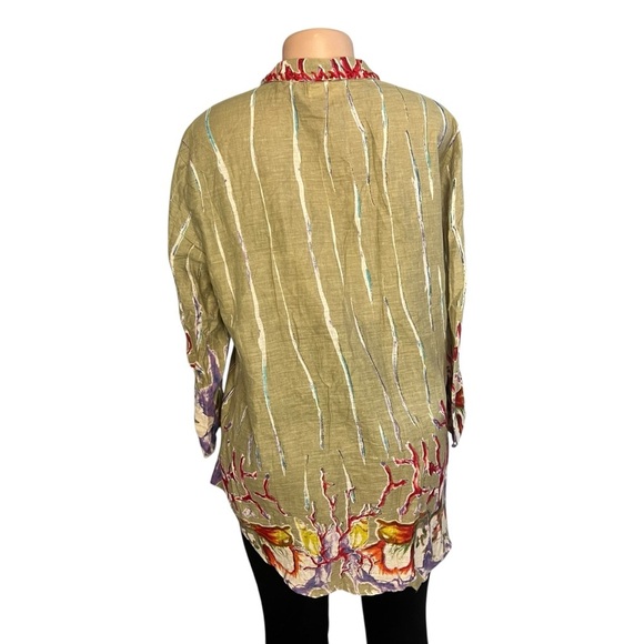 Antica Sartoria Nautical Shirt Blouse Sea  Stars Beach Vacations Resort - Picture 9 of 12